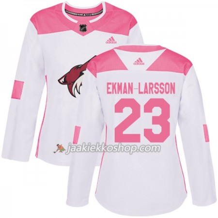 Nainen NHL Arizona Coyotes Pelipaita Oliver Ekman-Larsson 23 Adidas 2017-2018 Valkoinen Vaaleanpunainen Fashion Authentic